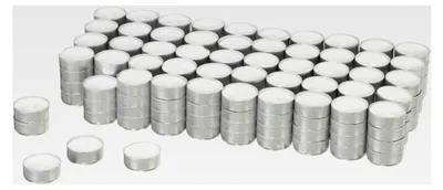 Produktbild von Teelichter, weiß, ohne Duft, 200 Stück, 4 Stunden Brenndauer, aus Paraffinwachs, für Stövchen, Deko, Gastronomie, Outdoor, Party und Windgläser, 37,5 mm