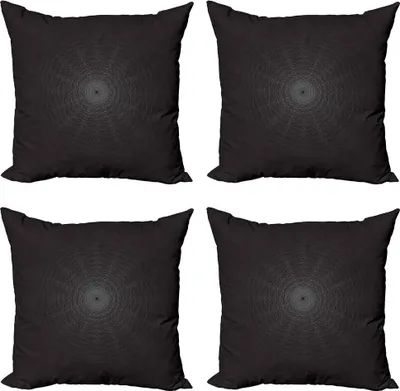 Produktbild von ABAKUHAUS Alchimie Kissenbezug Set (4 Stück), Geometry Komplexe Kunst, Moderner Doppelseitiger Digitaldruck, 45 cm x 45 cm, Charcoal Grau Weiß