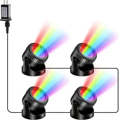 Productafbeelding van RGB Onderwater Spotlights met Timer, 20 Kleuren, LED Verlichting, IP68 Waterdicht, Afstandsbediening voor Tuin, Vijver, Zwembad, Aquariu