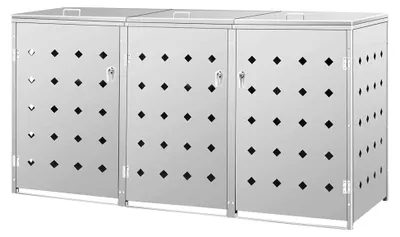 Produktbild von Mülltonnenbox für 1 bis 4 Tonnen 240 L aus Edelstahl