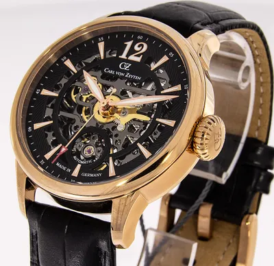 Produktbild von Carl von Zeyten CVZ0051RBK Enz Automatik roségold braun Leder Herren Uhr