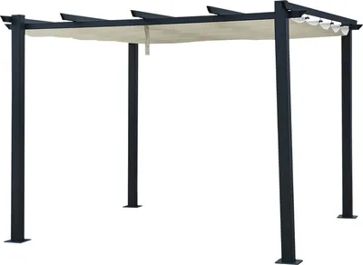 Produktbild von Freistehende Pergola 3 × 3m CASSIS beige - Aluminiumstruktur