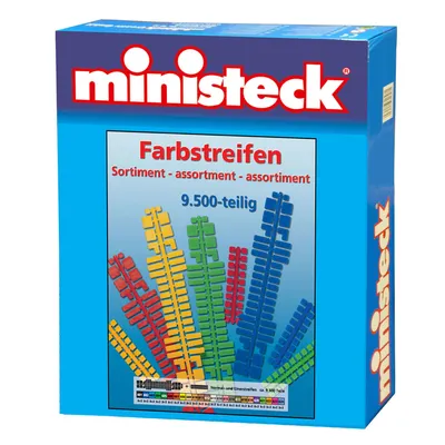 Produktbild von Ministeck Colorstripes Assortement XXL - XXL Box - 9500pcs, Pixels, 9500 Stück(e), Kunststoff, Mehrfarbig, Junge/Mädchen, 4 Jahr(e)