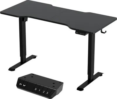 Obrázek produktu pro Izrielar Výškově nastavitelný stůl 120 x 60 x (70-115) cm, elektrický stojící stůl s nabíjecím portem USB-A/C, paměťové ovládání, funkce ochrany proti kolizi, černý