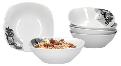 Produktbild von 6er Set Müsli- Salatschale Black Flower 14cm
