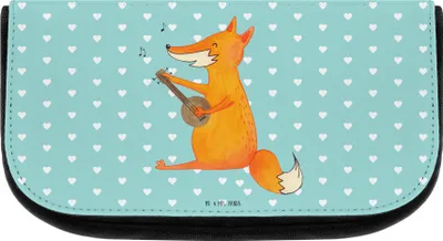 Produktbild von Mr. & Mrs. Panda Kulturtasche Fuchs Gitarre - Türkis Pastell - Geschenk, kosmetiktäschchen, Kulturbeutel, Kosmetiktasche, Organizer, kulturtäschchen, Singen, Optimistisch