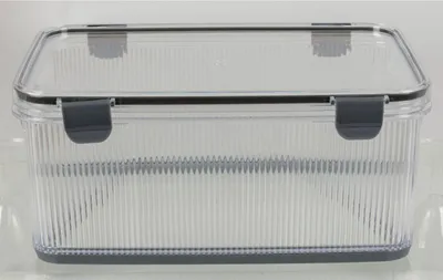 Produktbild von Vorratsdose 3,6L mit Riffeln & Klickverschluss | Große luftdichte Vorratsbox aus Kunststoff | BPA-frei, stapelbar & spülmaschinengeeignet