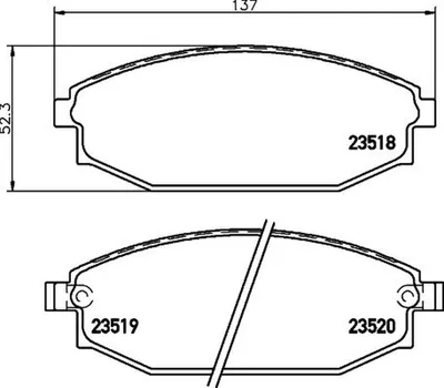 Produktbild von HELLA Bremsbeläge Satz Vorne Bremsklötze für HYUNDAI GALLOPER II (JK-01) 8DB 355 009-961