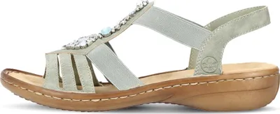 Produktbild von Rieker Damen Sandale Slingback Glitzersteine 60839, Größe:39 EU, Farbe:Grün