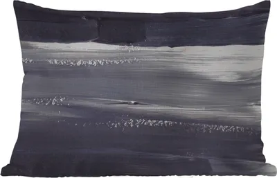 Produktbild von MuchoWow® Outdoor Kissen - Farbe - Abstrakt - Schwarz - 50x30 cm - Wetterfest - Lounge Kissen - Sofa kissen - Wohnzimmer Dekoration
