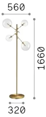 Produktbild von Ideal Lux 348285 EQUINOXE Stehleuchte H1660mm 4xG4 Kupfer