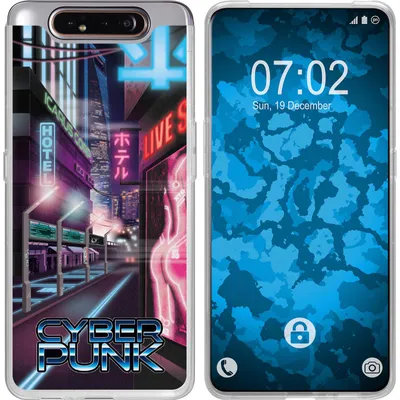 Produktbild von PhoneNatic Case kompatibel mit Samsung Galaxy A80 Silikon-Hülle Retro Wave Cyberpunk.01 M4