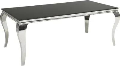 Produktbild von Barock Design Esstisch MODERN BAROCK 200cm schwarz Esszimmertisch Edelstahl Opalglas Tischplatte