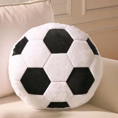 Image de Coussin en peluche en forme de ballon de football, 45 x 45 cm