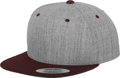 Immagine prodotto di FLEXFIT 6089MT | Cappello classico a due toni con chiusura a scatto - Colore: Heather Grey/Maroon - Taglia: Unica