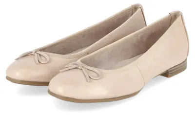 Image de Tamaris, ballerines pour femmes, couleur beige, en cuir lisse, taille 41