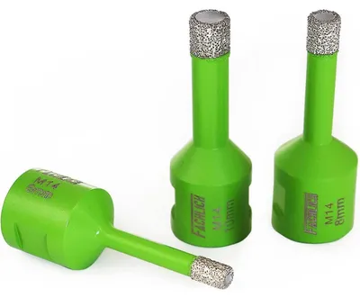 Productafbeelding van Diamantboormachine set, 3 stuks, 6/8/10 mm, vacuüm gesoldeerd, geschikt voor tegels, graniet, marmer, droogboren, aansluiting M14