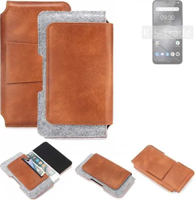 Produktbild von K-S-Trade Handyhülle Schutzhülle kompatibel mit Gigaset GS5 Lite Gürteltasche Holster Gürtel Tasche Smartphone Tasche Handy Hülle Polyurethan+ Filz,