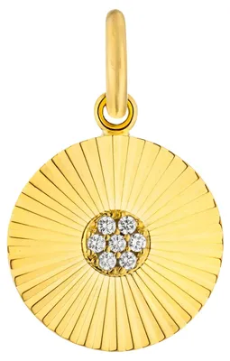 Produktbild von Anhänger Sonne aus 925 Silber vergoldet mit 7 Zirkonia Ø 11,8mm