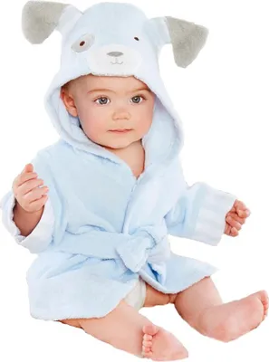 Produktbild von Kinder Baby Jungen/Mädchen Bademäntel, Baby Bademantel mit Kapuze, Tiermuster weiche mit Kapuze Bademäntel Baumwolltücher für Baby Blauer Welpe ( 5-6 Jahre)