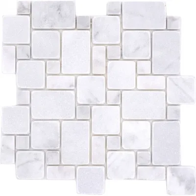 Produktbild von Naturstein Mosaikfliesen Marmor weiss matt Wand Boden Küche Bad Dusche MOS40-FP42_f