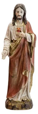 Jesus Herz Figur, handbemalt, Harz, 30 cm