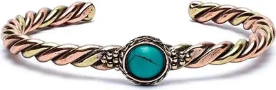 Produktbild von Gedrehtes Armband mit türkisfarbenem Stein -- 6.5cm online bestellen