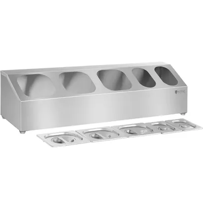 Produktbild von Präsentationsständer für Behälter 3x GN1/6 2x GN1/9 + Deckel Edelstahl