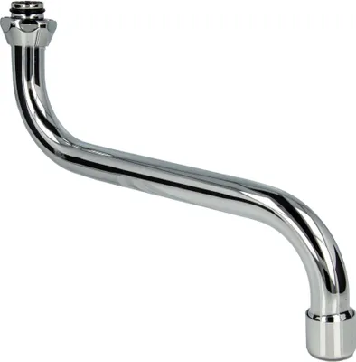 Produktbild von tecuro S-Auslauf für Wand-Armaturen 3/4 Zoll konisch dichtend, Länge 200 mm, Messing verchromt