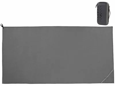 Image de Drap de bain en microfibres 200 x 100 cm avec sac - coloris anthracite