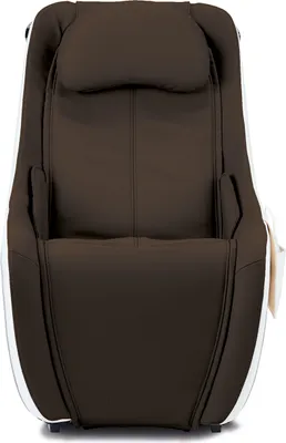 A brown and white massage chair.