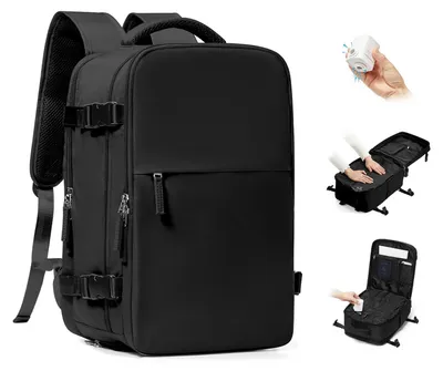 Produktbild von Rucksack mit Vakuumkompression 40x30x20 - Handgepäck - Wasserdicht - Laptopfach - Damen