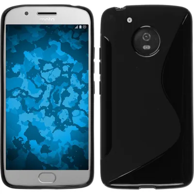 Produktbild von PhoneNatic Case kompatibel mit Lenovo Moto G5 - schwarz Silikon Hülle S-Style + 2 Schutzfolien