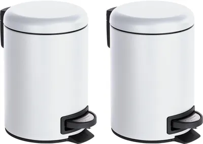 Produktbild von WENKO Kosmetik Treteimer Mod. Leman Weiß 3 L, 2er Set, Kosmetikeimer, Mülleimer