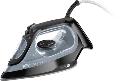Obrázok produktu pre Braun TexStyle 3 SI3055BK, Naparovacia žehlička, Keramická žehliaca plocha, 2 m, 180 g/min, Čierna, 45 g/min