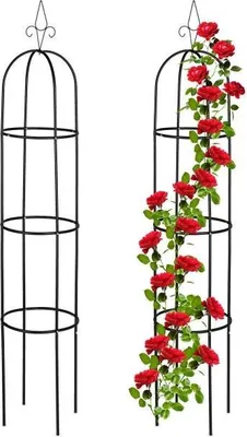 Obrázok produktu pre Sada 2 záhradných obelisk 200 cm čierna
