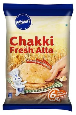 Zdjęcie produktu dla Pełnoziarnista mąka pszenna Pillsbury Chakki Atta 2Kg - pełne ziarno