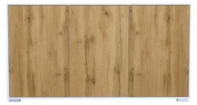 Produktbild von InnoFurn Sideboard Elena, 3 Türen, Push-to-Open, Weiß matt/Eiche Evoke, 152,5 x 83 x 37 cm