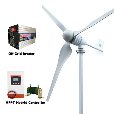 Produktbild von Windkraftanlage - Horizontale Windturbine 8000W 48V Off-Grid Inselanlage - Anlaufwind 2 m/s - 3 Rotorblätter - Leise - Aluminiumlegierung - Weiß