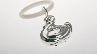 Produktbild von Rassel Ente versilbert