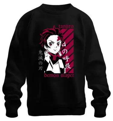 Produktbild von Tanjiro Demon Slayer Kimetsu no Yaiba Anime Geschenk Cosplay Sweatshirt Pullover, Schwarz, S