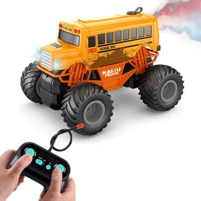 Obrázek produktu pro Dálkově ovládané auto, 1:16, dálkově ovládaný školní autobus se sprejem a LED světly, simulovaná terénní hračka pro děti a chlapce