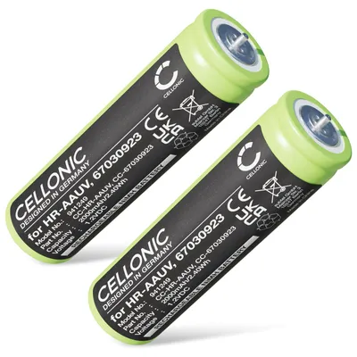 Image de CELLONIC 2x Batterie pour Rasoirs & Tondeuses Compatible avec Braun Series 3 300s, Series 3 300BT, Series 3 5408, Compatible avec Panasonic WER160L2506 - (2000mAh, 1.2V)