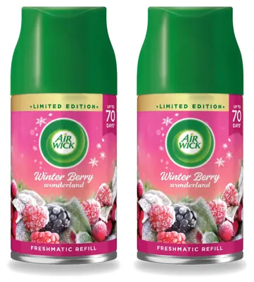 Productafbeelding van 2 x Air Wick Freshmatic navulling - Winter Berry Wonderland - 250 ml - Voordeelverpakking - 2 stuks