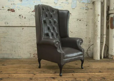 Productafbeelding van Chesterfield fauteuil, eenpersoonsbank, sofa, comfortabele bank, gestoffeerd, fluweel, leer