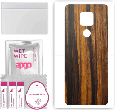 Produktbild von apgo Rückseite Schutzfolie, Skin, kompatibel mit Motorola Moto G Play, Hinten Displayschutzfolie aus Vinylfolie, kratzfest, einfache Montage - Tigerwood