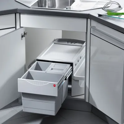 Image de Hailo Rondo 2 plus. Collecteur de déchets, gris clair. - Poubelle