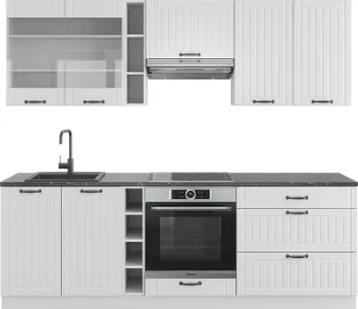 Obrázok produktu pre Kuchynský kút Vicco Fame-Line Biely vidiecky dom/Biely 235 cm , AP Antracit, Model 42133