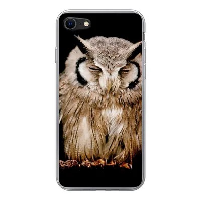 Produktbild von MuchoWow® Handyhülle Schutzhülle Hülle für iPhone SE 2020 Eule - Vogel - Schwarz Silikon Softcase Handy Hülle - Kartenbesitzer