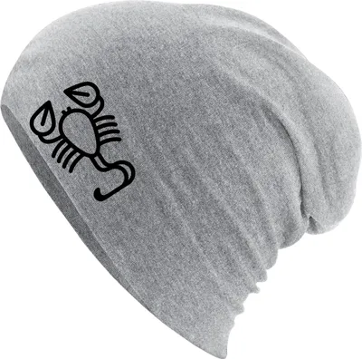 Produktbild von Huuraa Beanie Skorpion Sternzeichen Symbol Heather Grey One Size Baumwolle und Elasthan Mütze Geschenkidee